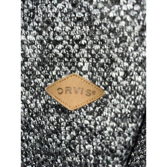 Orvis Sweater Mens Sz L Heather Black Sherpa Lined 1/4 Zip Pullover Mock Neck - Picture 6 of 9